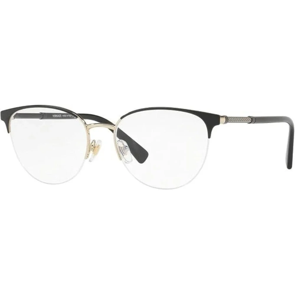 Versace Women's VE1247 1252 Black Eyeglasses 52mm Made in Italy Brand New in Box